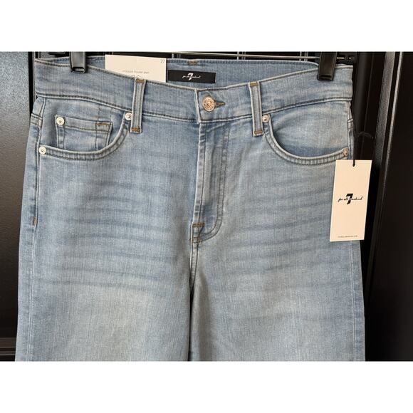 7 For All Mankind Alexa Cropped Trouser Wide Leg Jeans Women's Size 27 - Picture 3 of 9